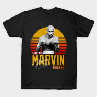 Marvelous Marvin Hagler Boxing Legend Signature Vintage Retro 80s 90s Bootleg Rap Style T-Shirt